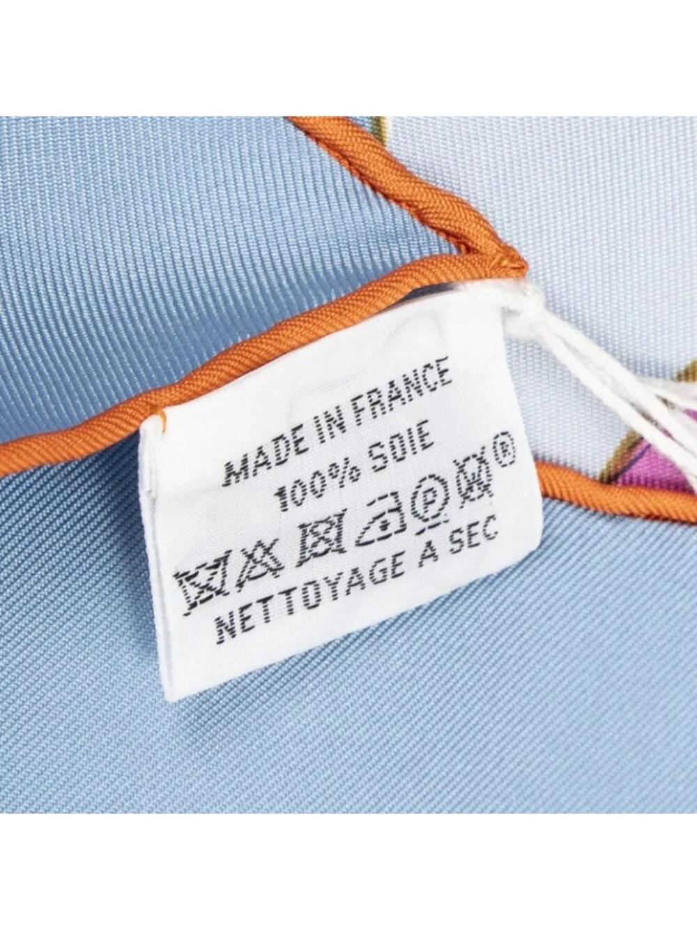 ★SOLD★ Hermes Scarf Light Blue Pink Yellow Silk - Picture 5 of 5